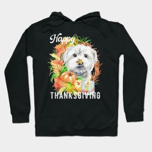 Maltese Dog Owner Thanksgiving Celebration Harvest Theme Hoodie